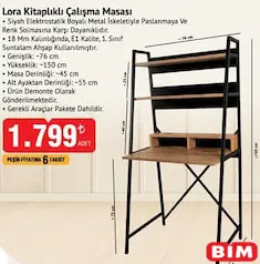 PAFU LORA KİTAPLIKLI ÇALIŞMA MASASI